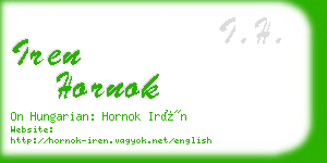 iren hornok business card